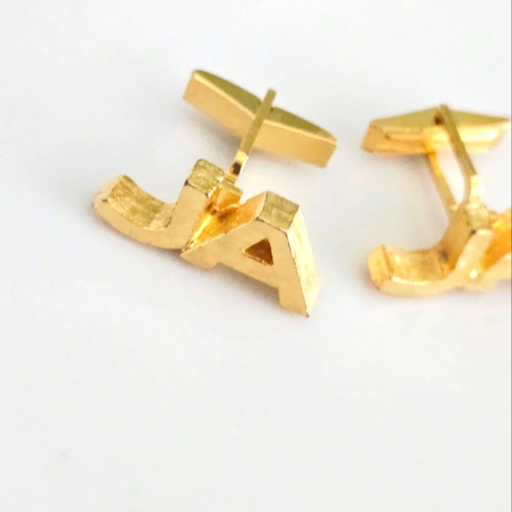 Vintage Goldtone JA Initial Cufflinks